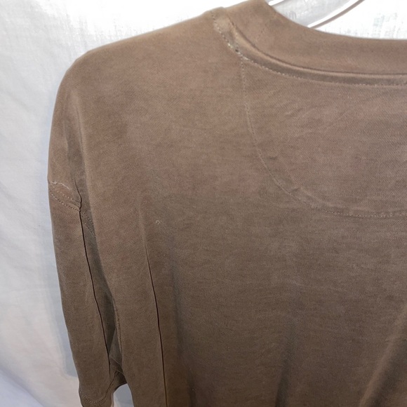 Tommy Bahama T Shirt Men Large Lrg L Brown Short Sleeve Henley - Picture 11 of 12